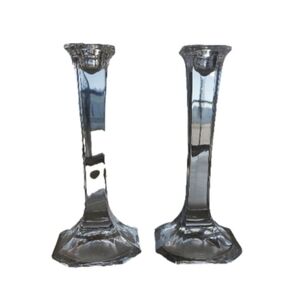 Pair Vintage Mikasa Crystal Candlesticks 7"